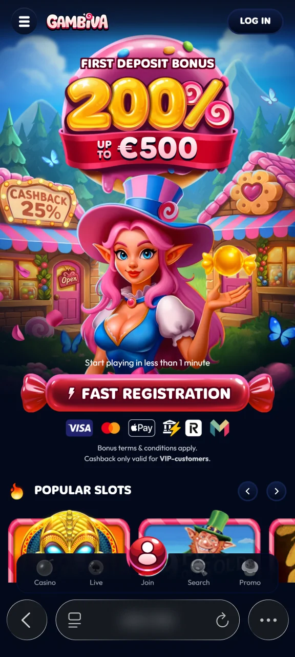 Open the official mobile platform in Safari to access Gambiva.