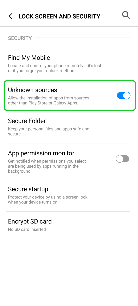 Enable installation from unknown sources in settings for Legionbet APK.
