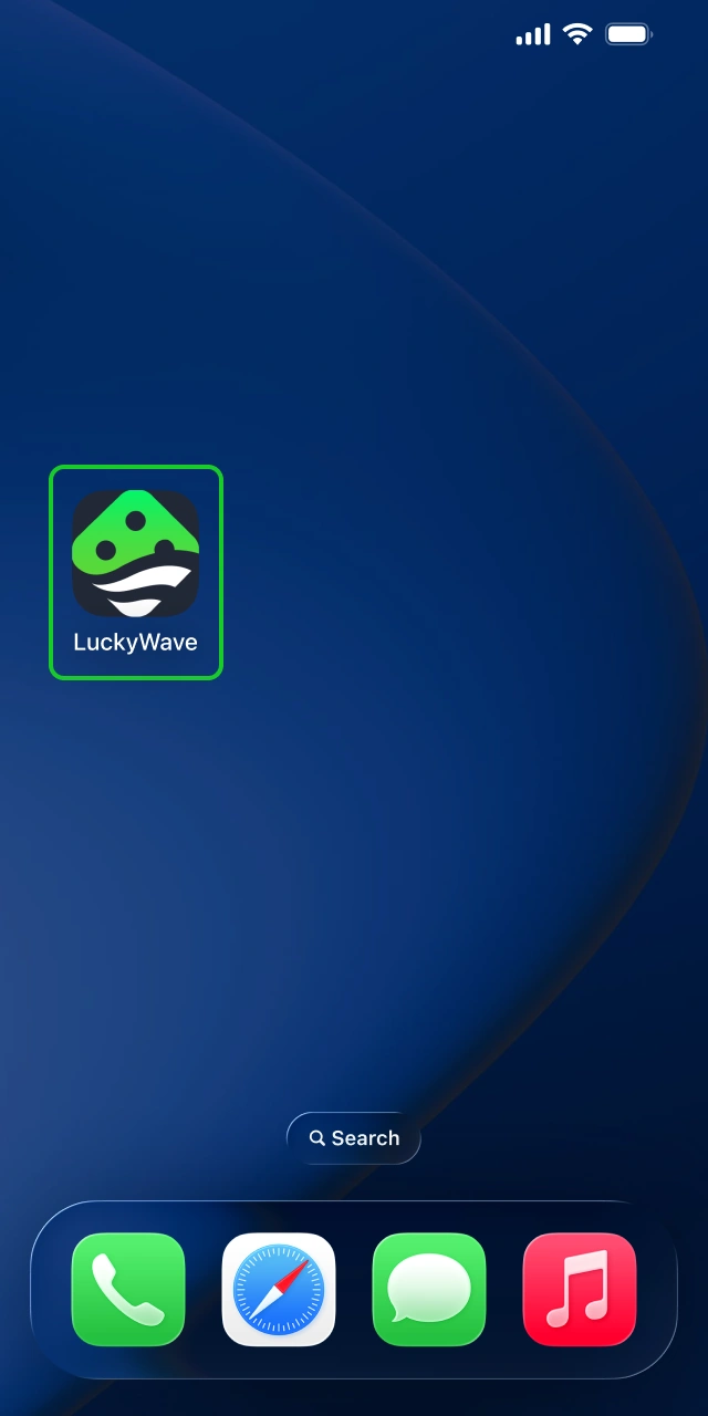 Launch the application and sign into your mobile LuckyWave profile.