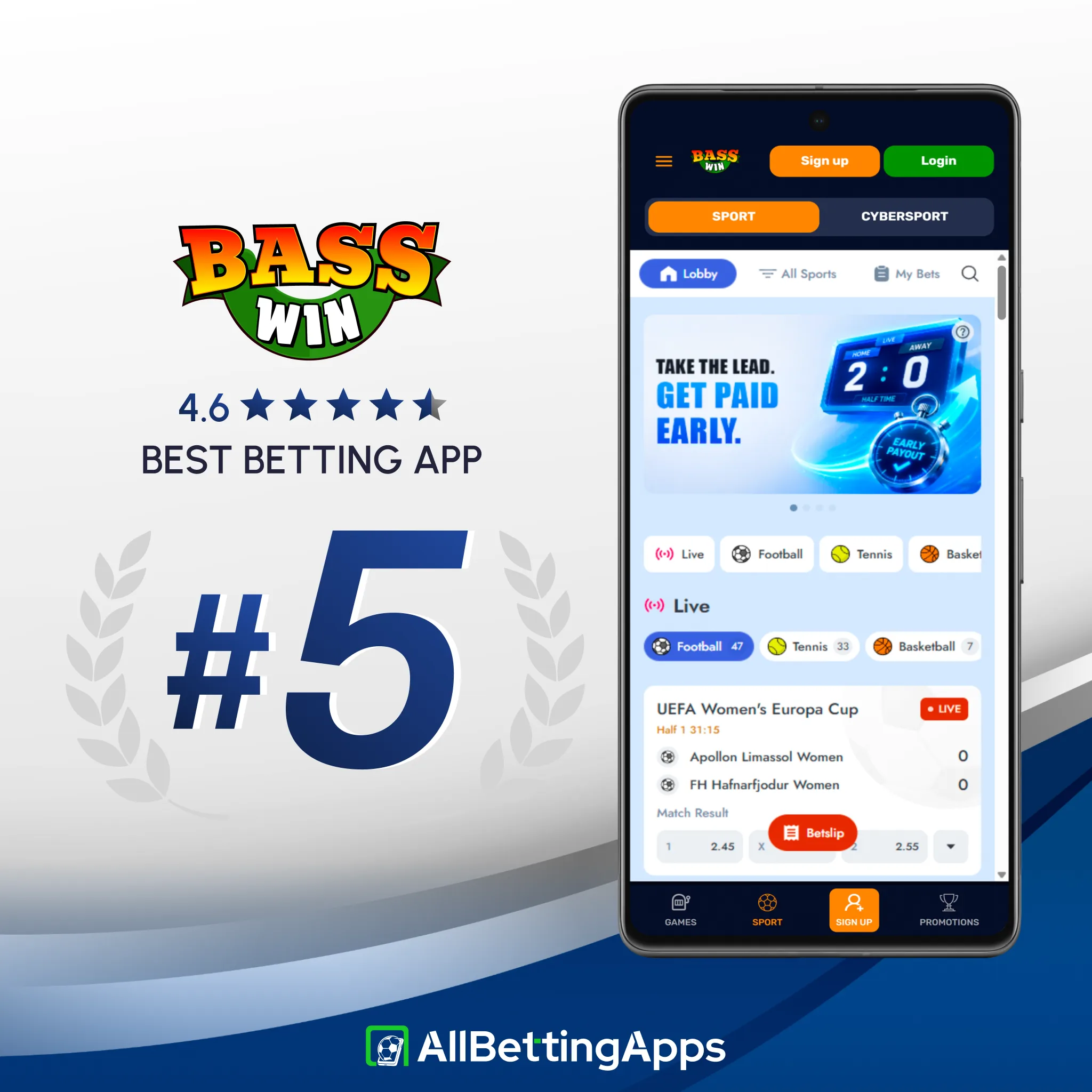 Discover Basswin app performance and user reviews on allbettingapps.