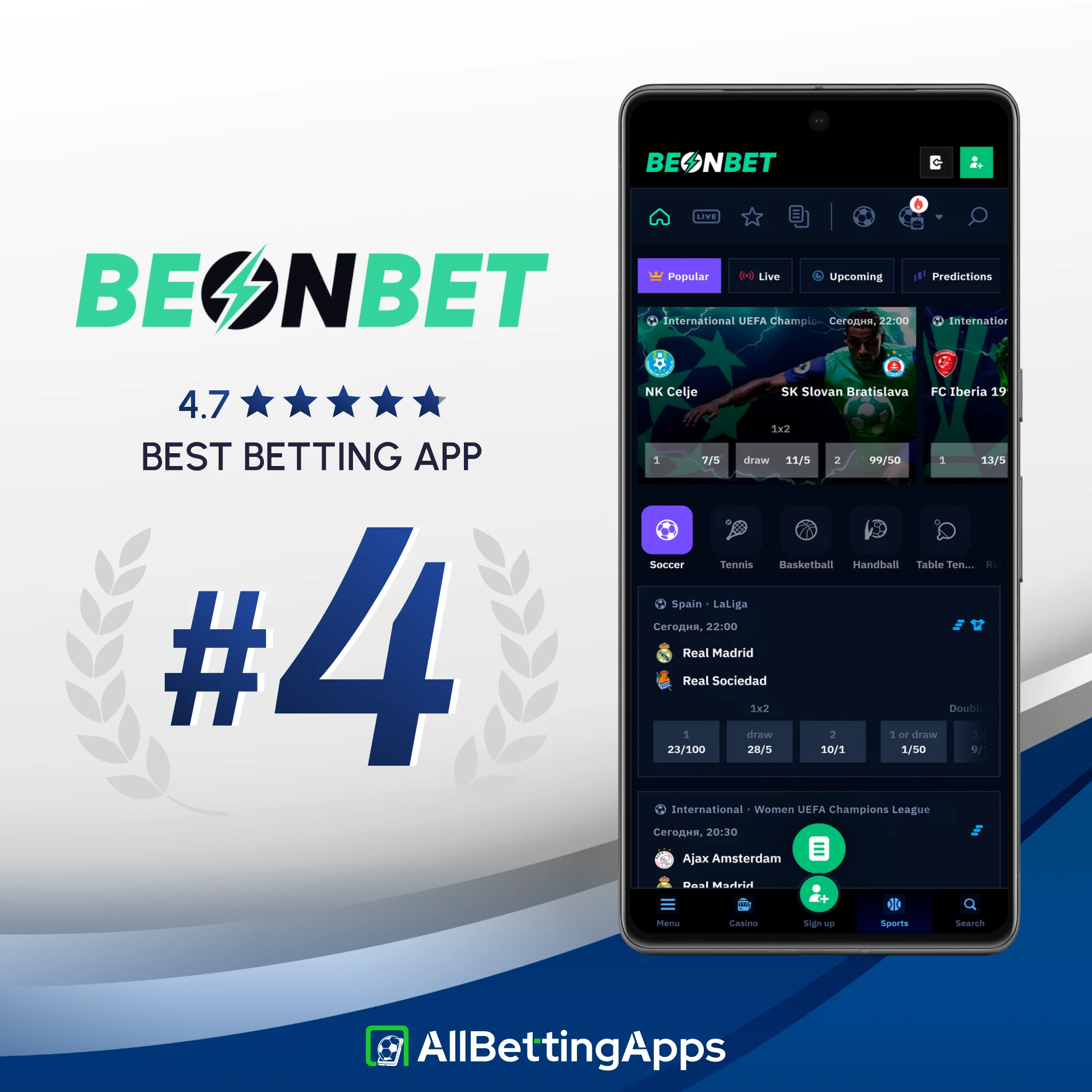 Compare Beonbet features and sportsbook options on allbettingapps.