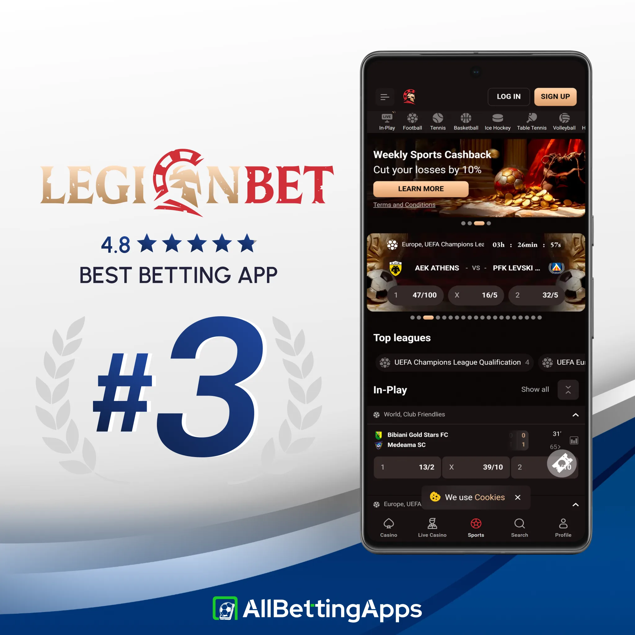 Check the Legionbet app evaluation and betting odds on allbettingapps.