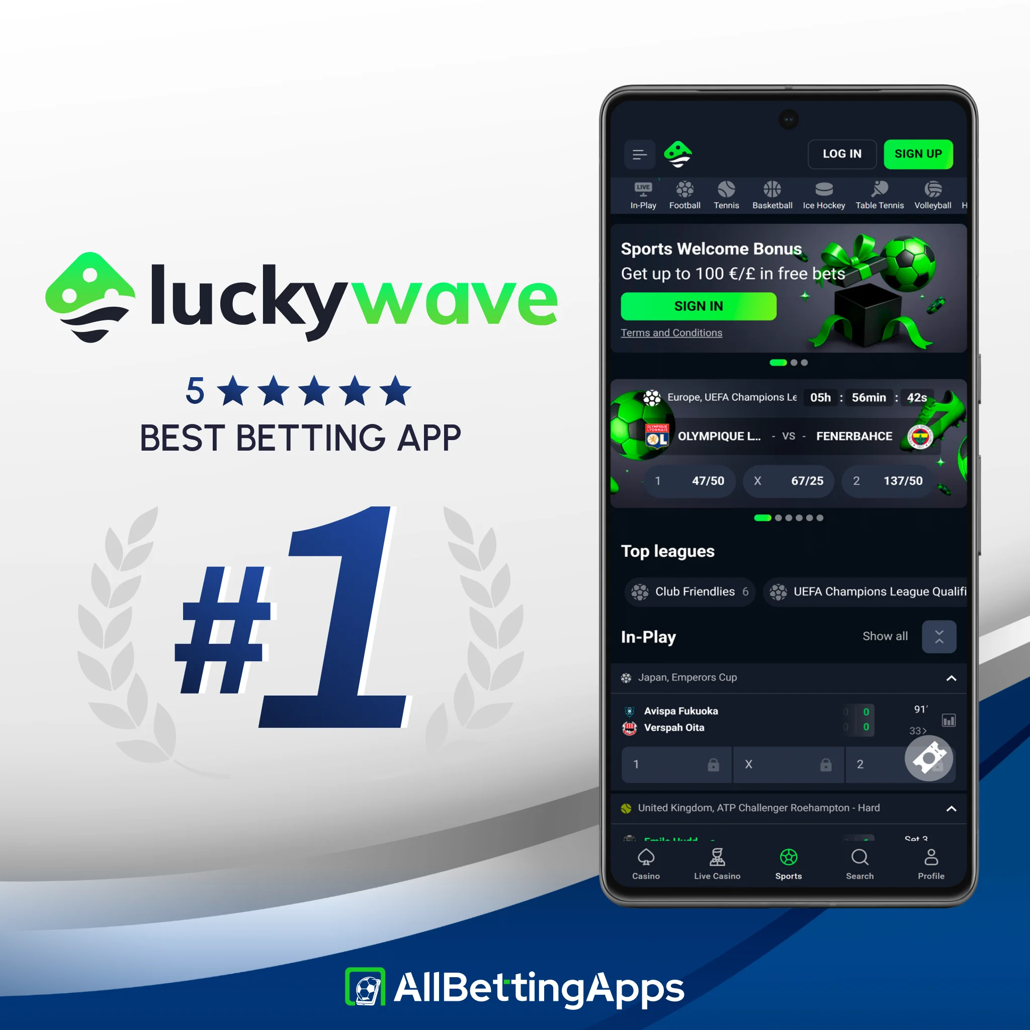 Read the complete LuckyWave betting review on allbettingapps.