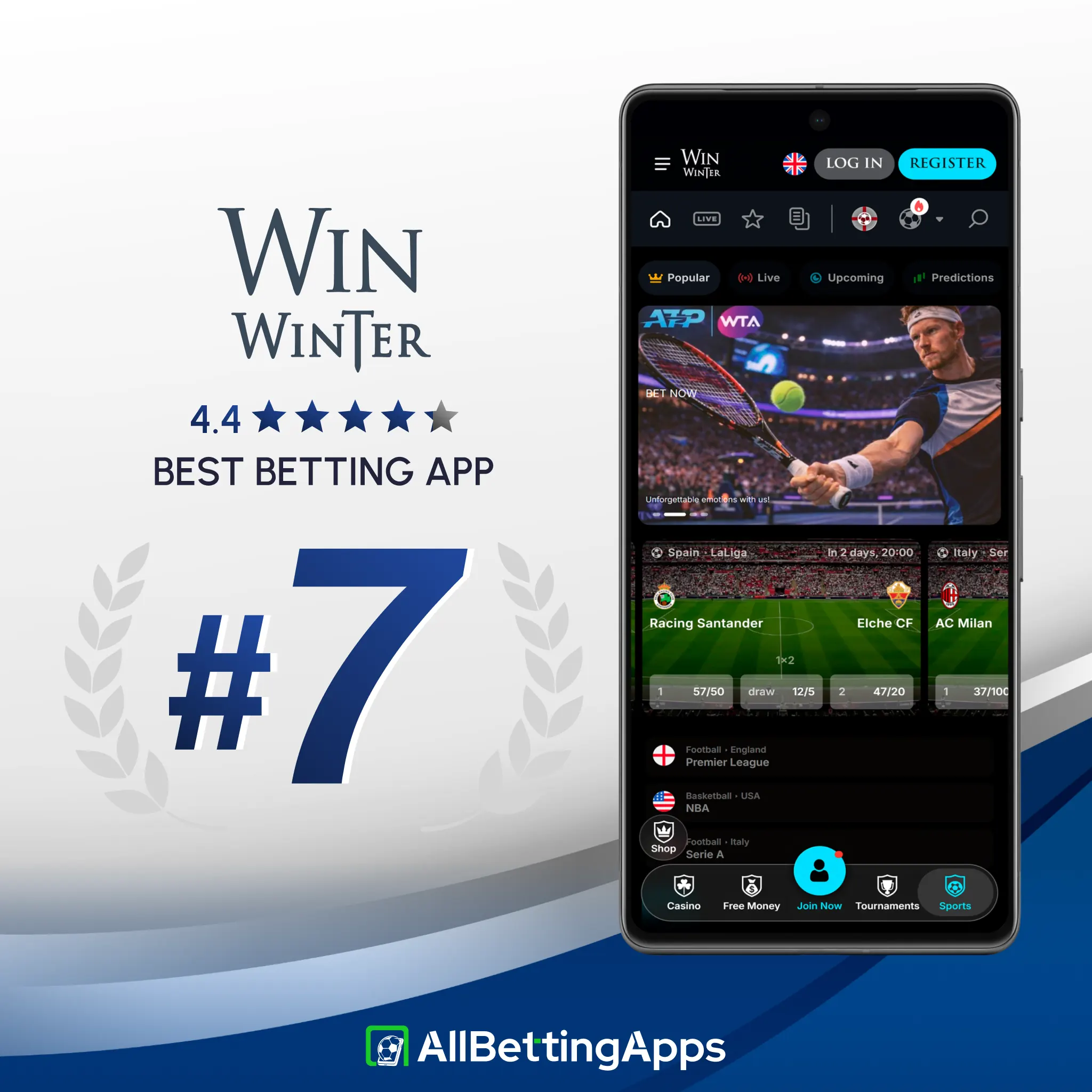 Review WinWinter mobile betting app ratings on allbettingapps.