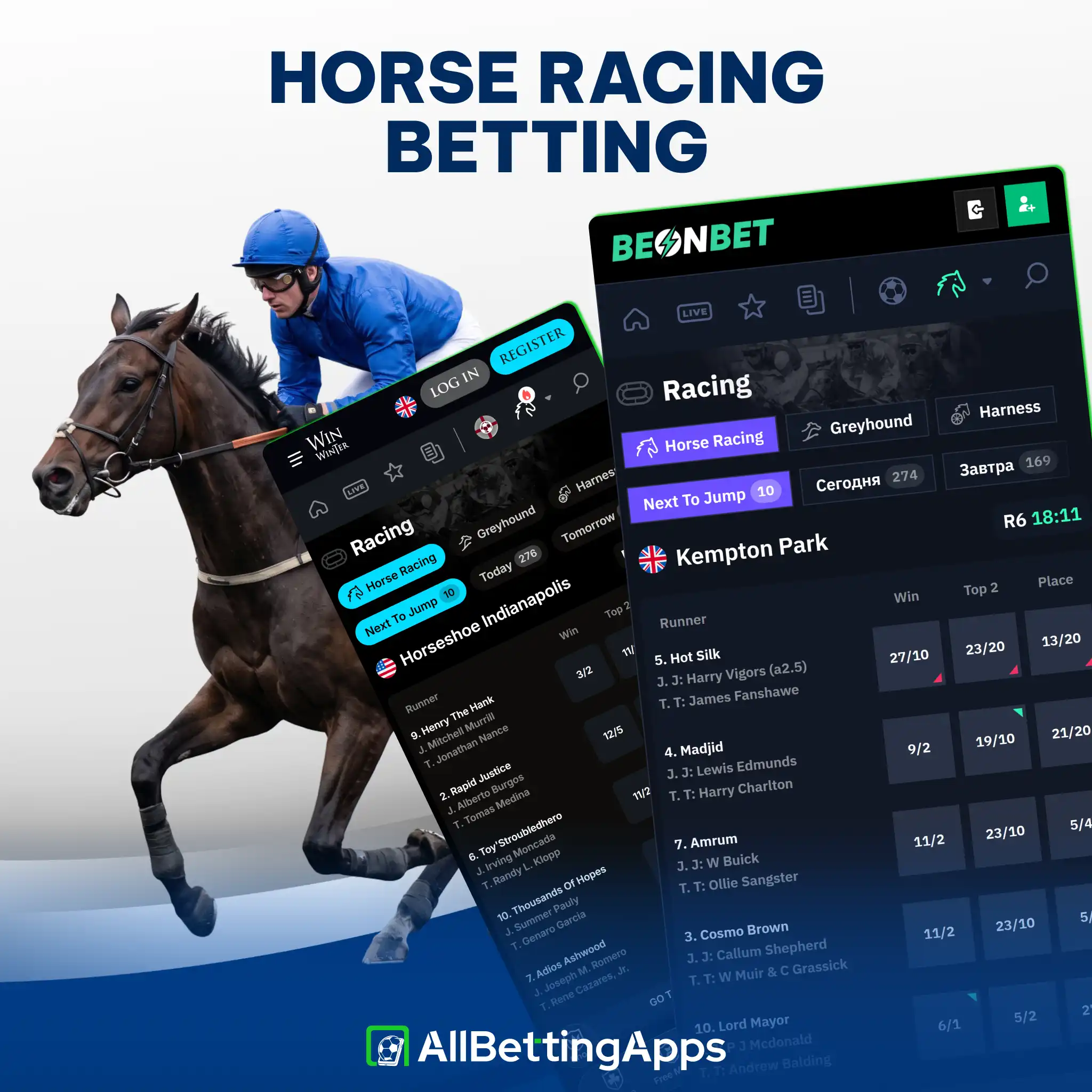 Check horse racing sportsbooks and odds comparisons on allbettingapps.