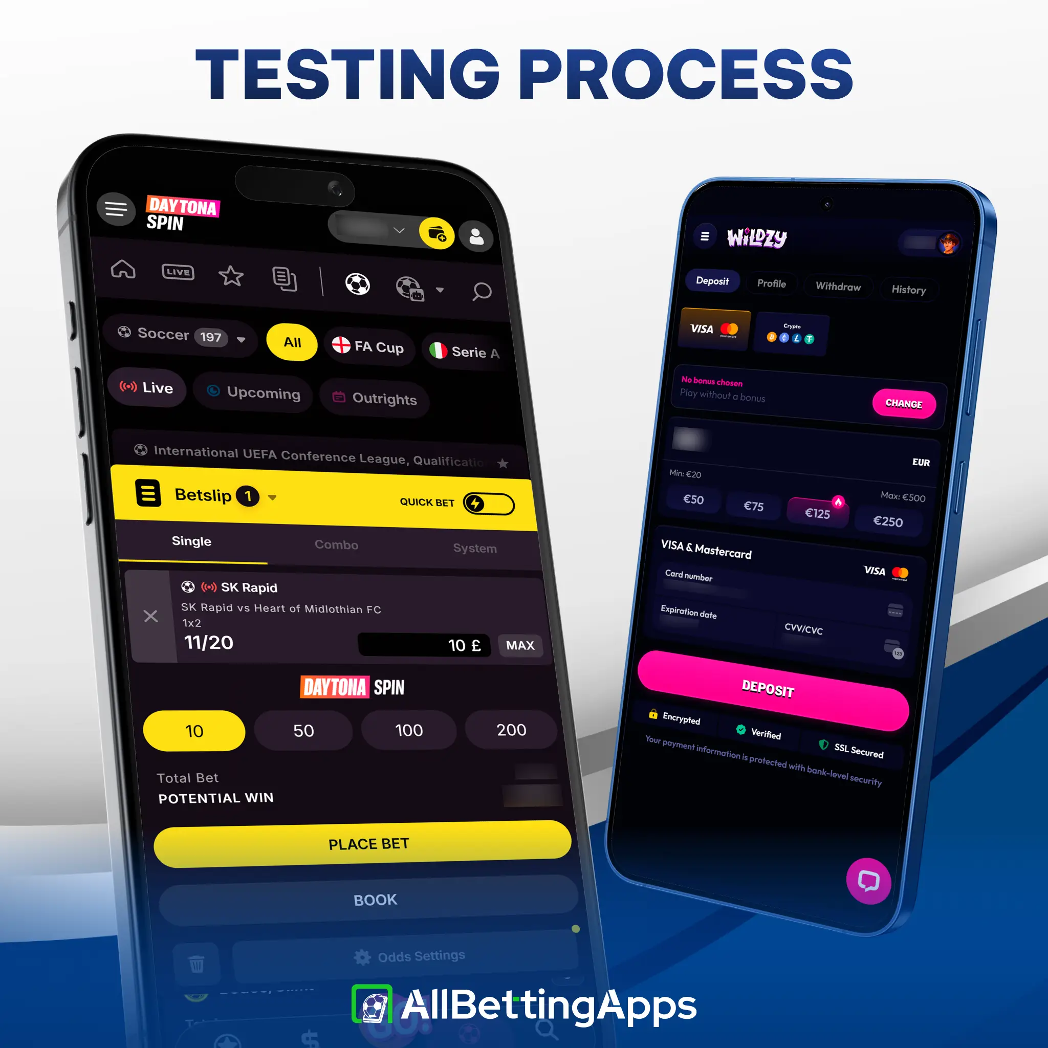 Learn about the testing methodology used by allbettingapps experts.