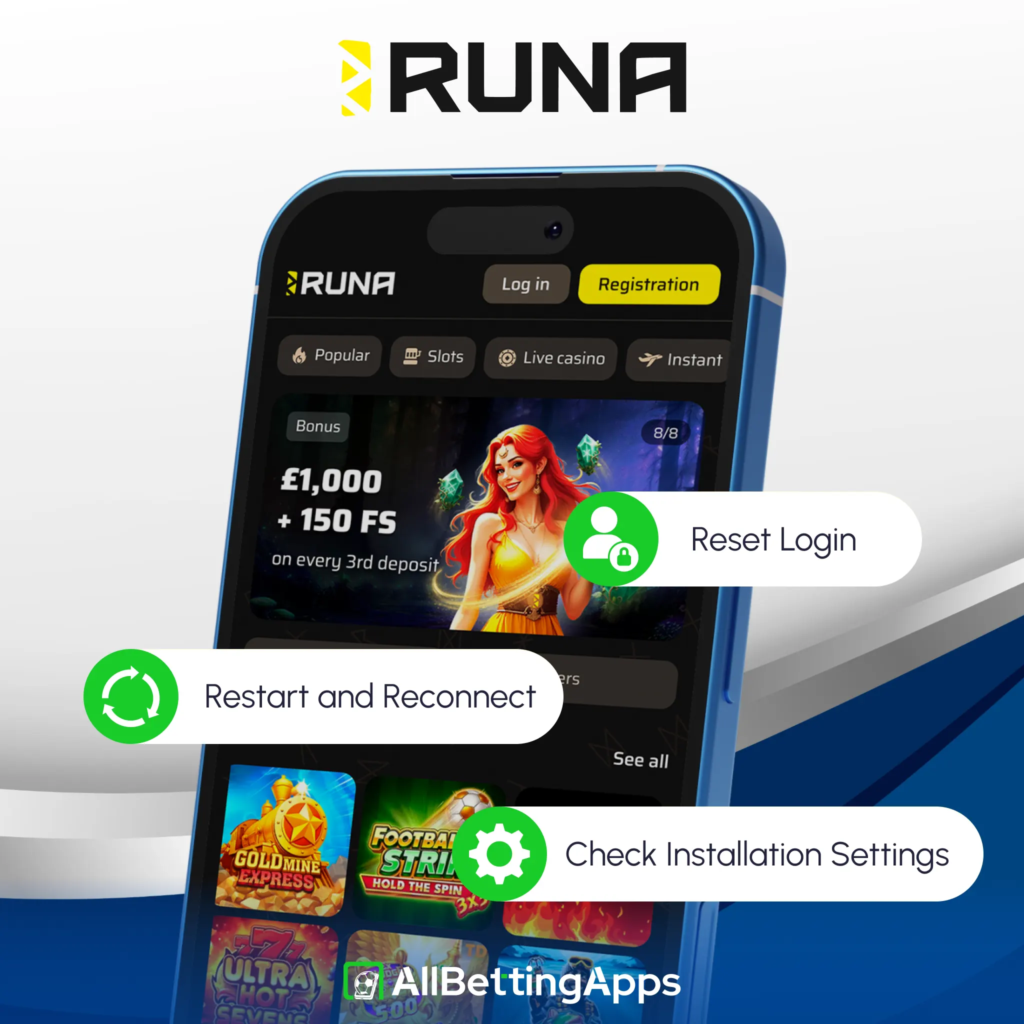 Resolve technical app errors quickly using step-by-step troubleshooting for Runa.