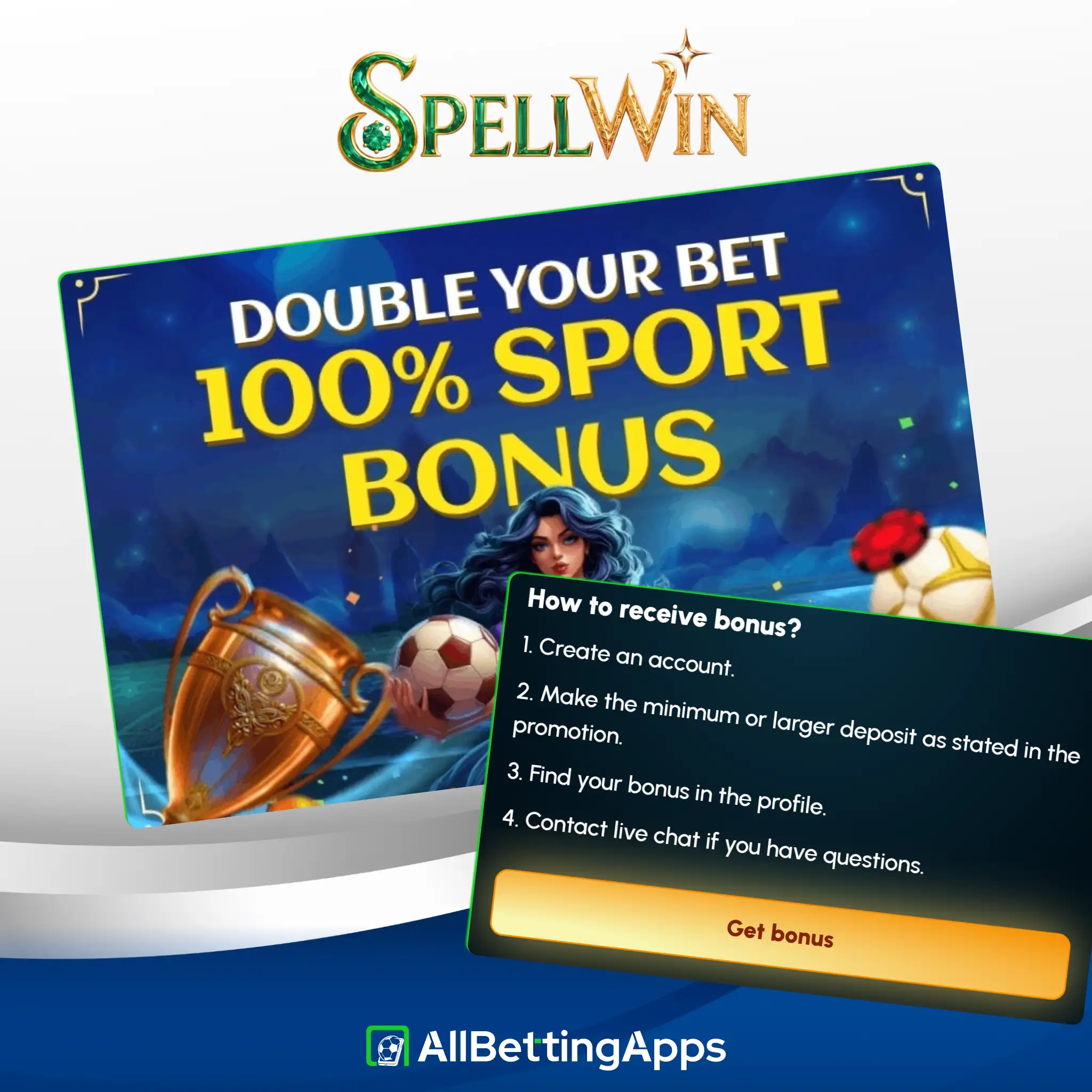 Claim your sports welcome bonus and review terms on SpellWin.