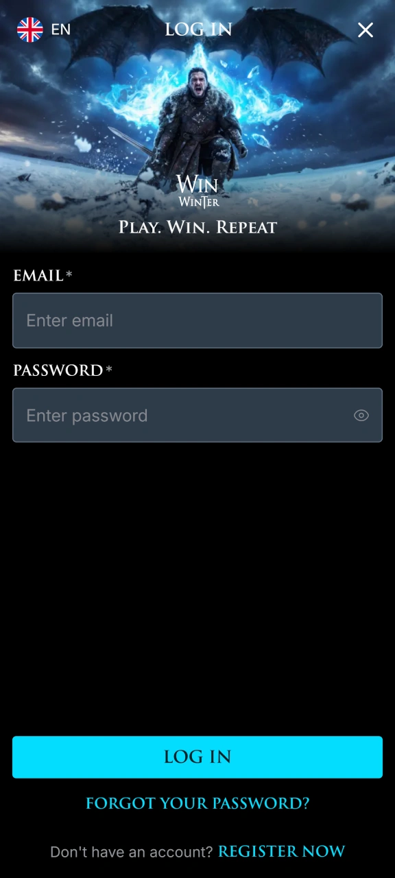 Launch the shortcut icon to create your new WinWinter account.