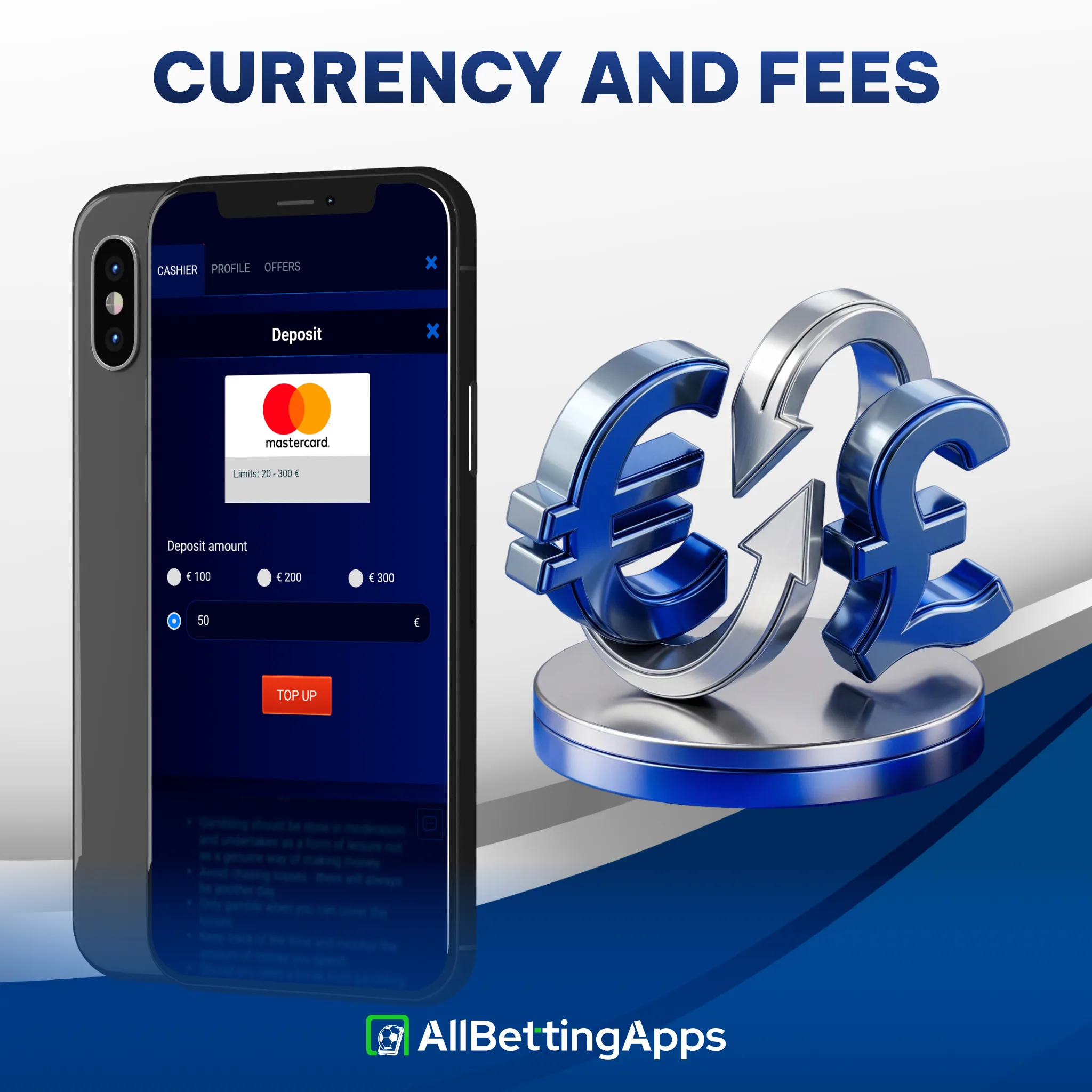Check exchange rates and transaction fee policies on allbettingapps.
