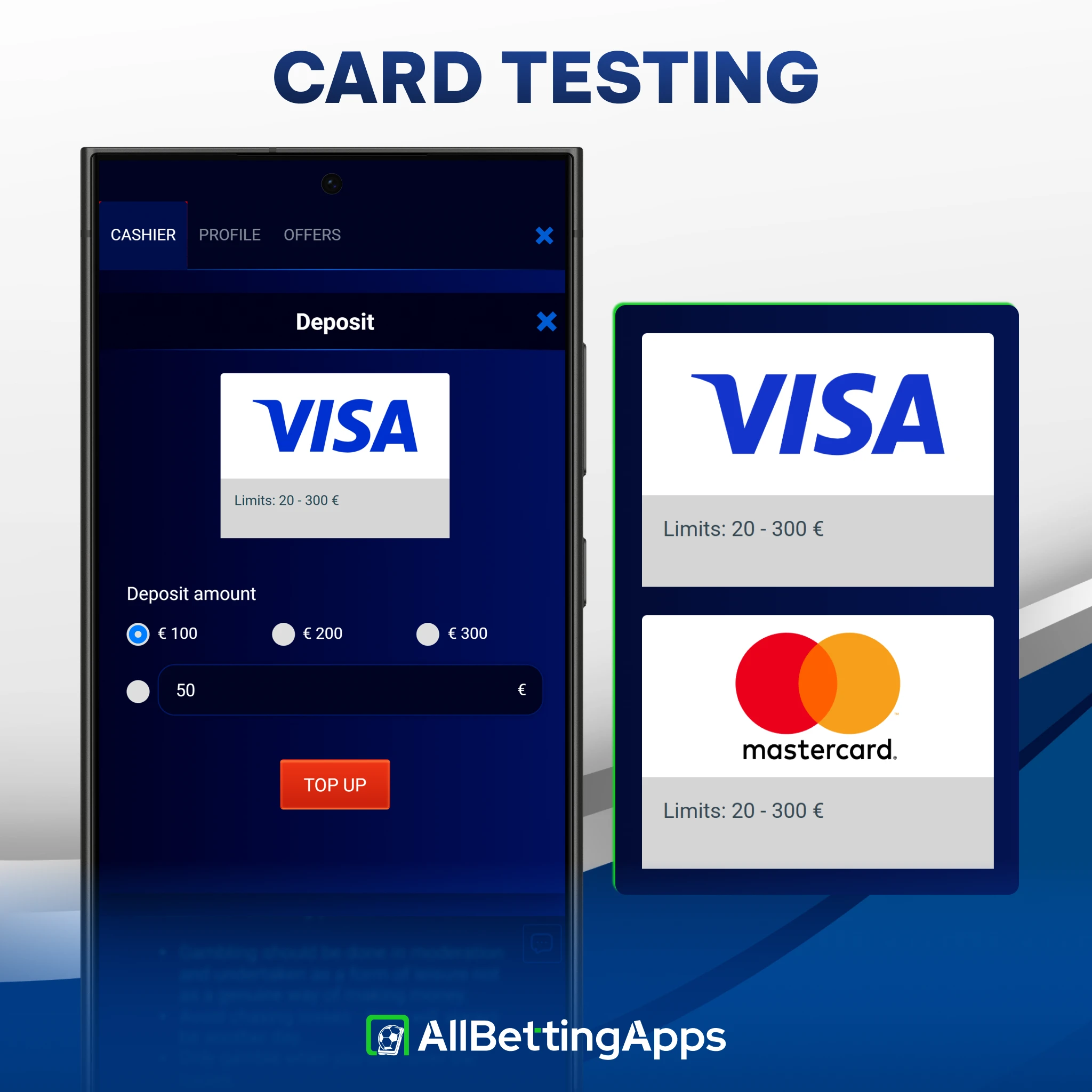 Review card performance data and testing results on allbettingapps.