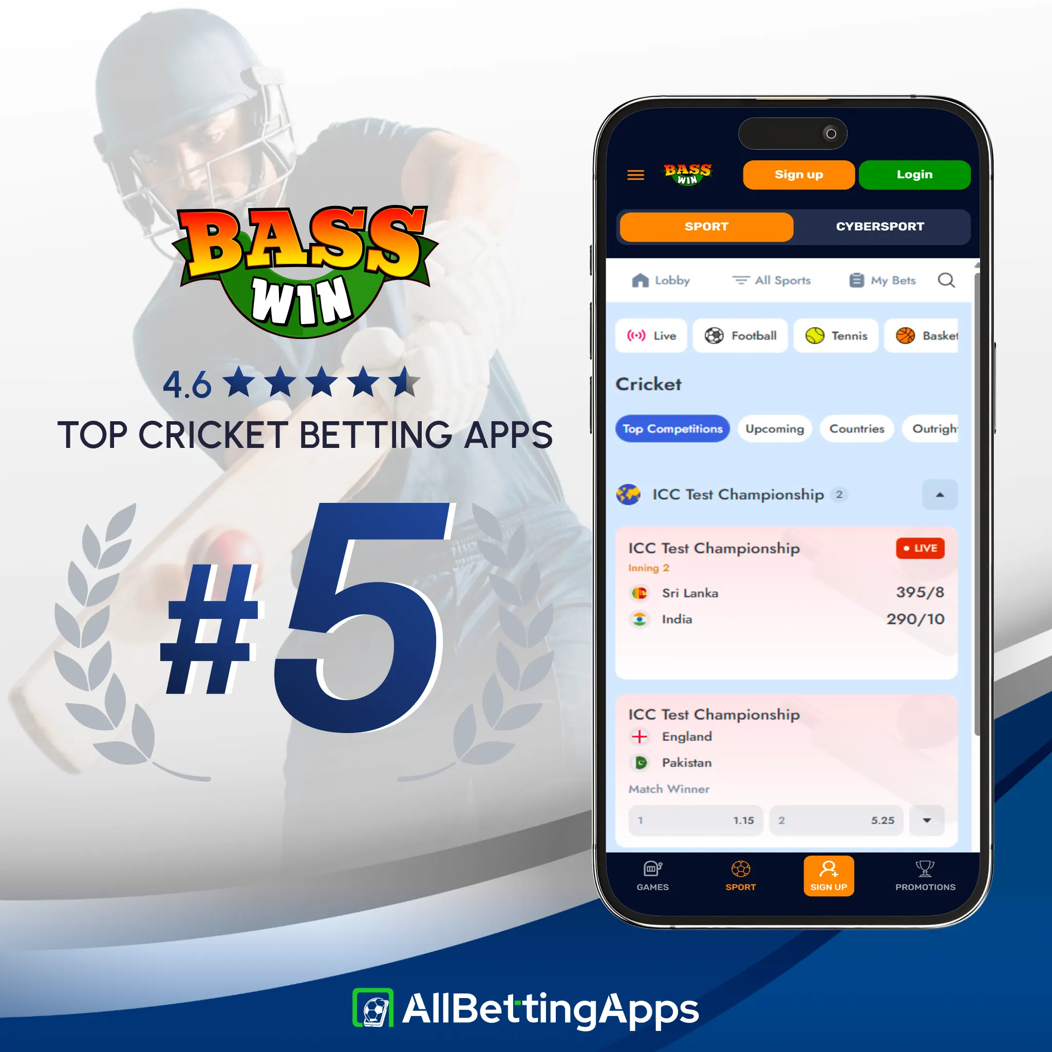 Examine Basswin cricket betting tools reviewed on allbettingapps.