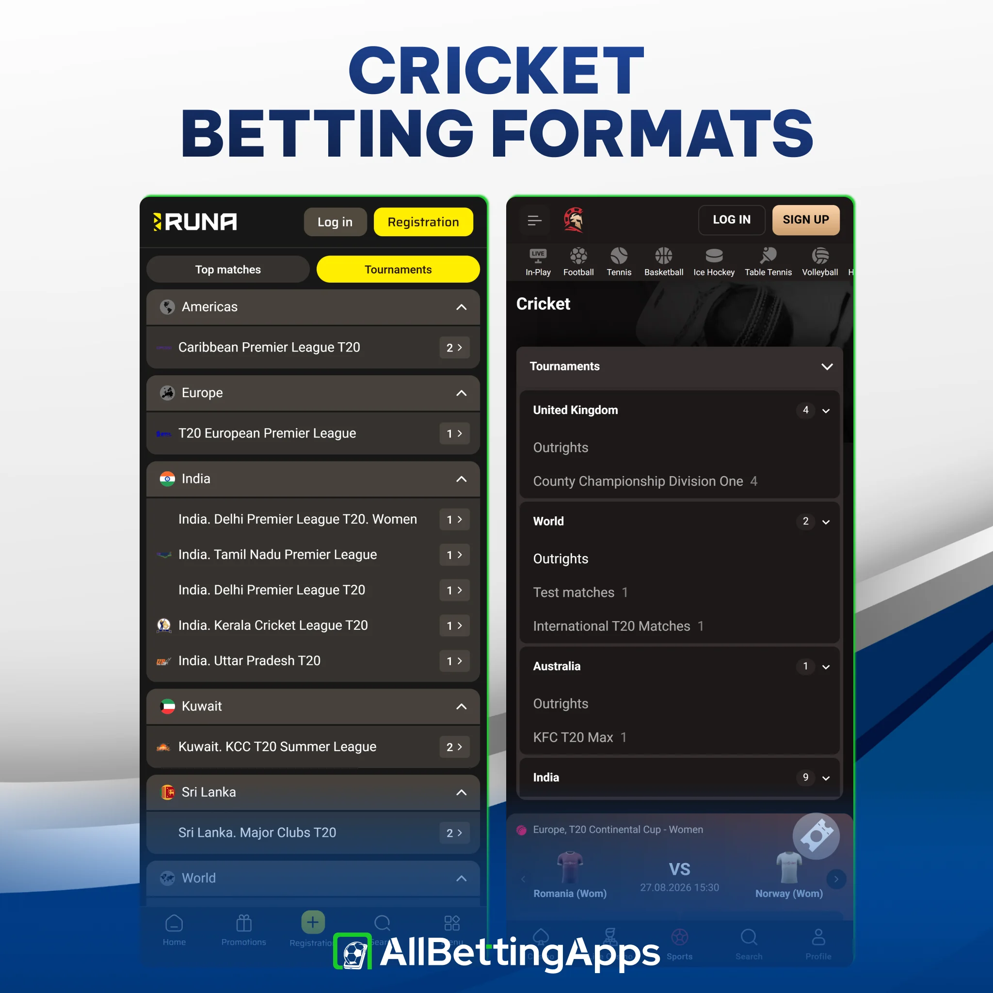 Discover popular international cricket tournaments featured on allbettingapps.