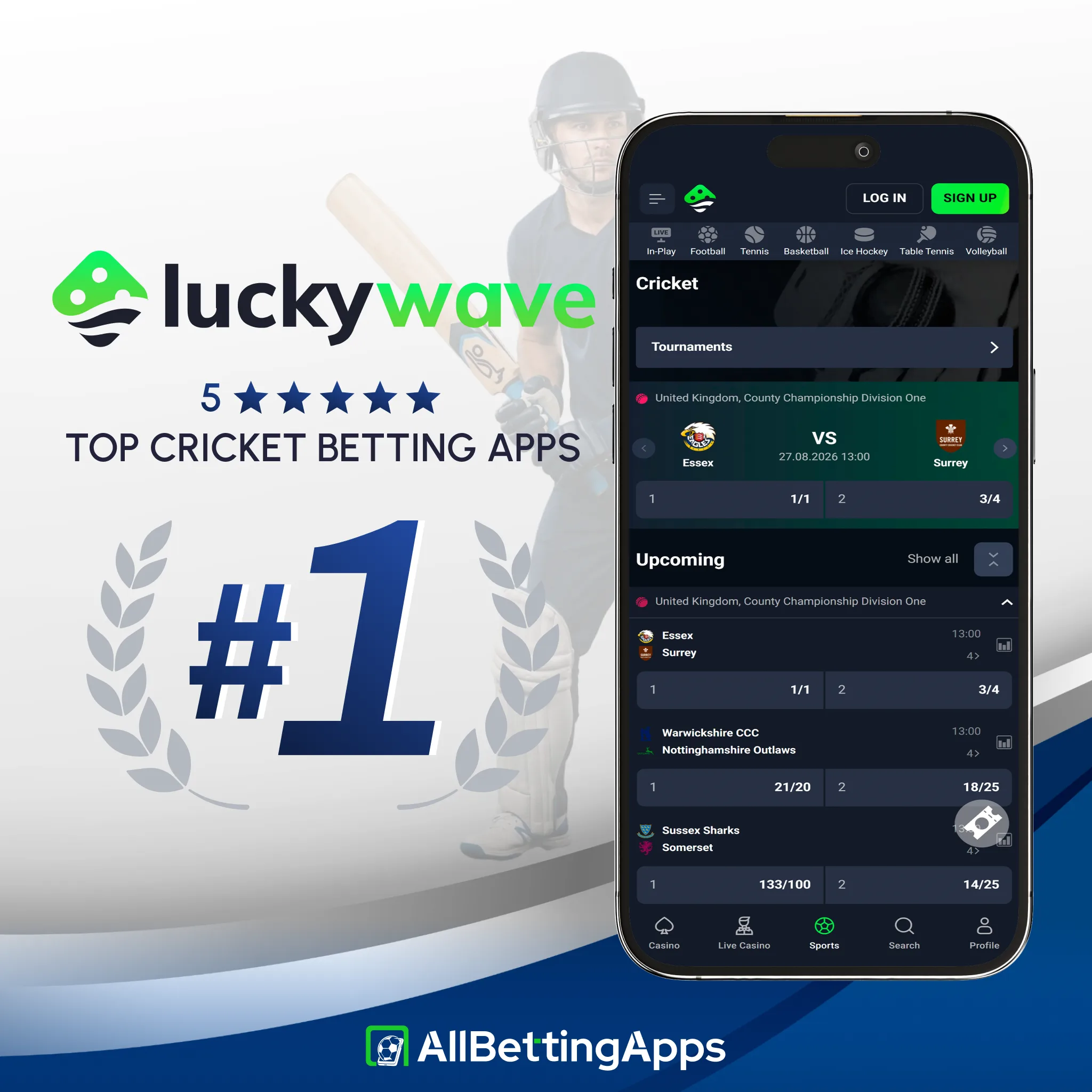 Explore Runa cricket betting features and odds on allbettingapps.