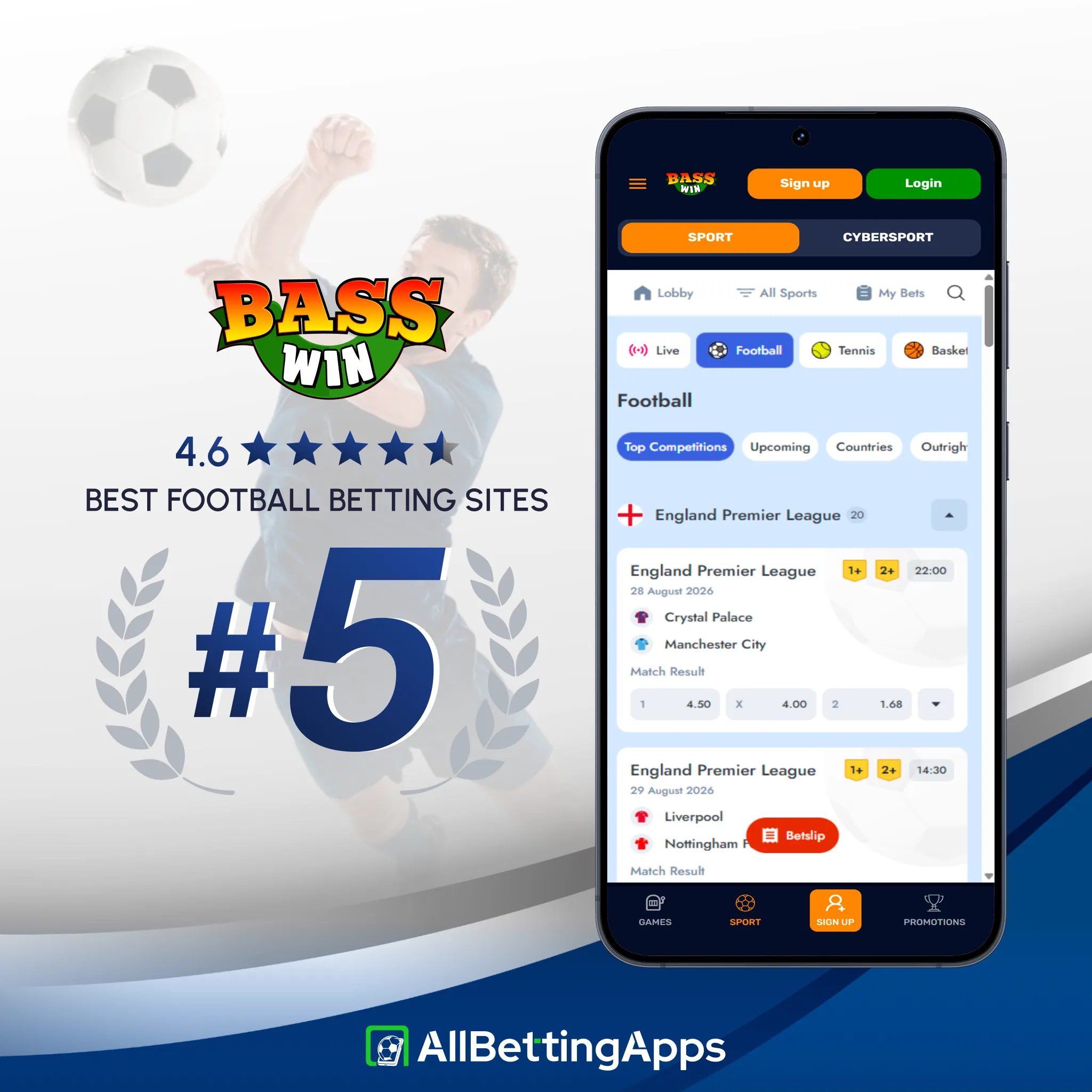 Examine Basswin football betting tools reviewed on allbettingapps.