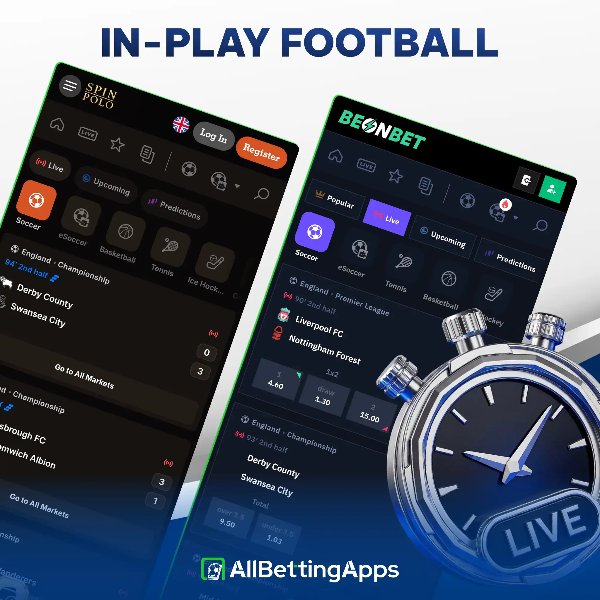 Place live football wagers with real-time stats on allbettingapps.