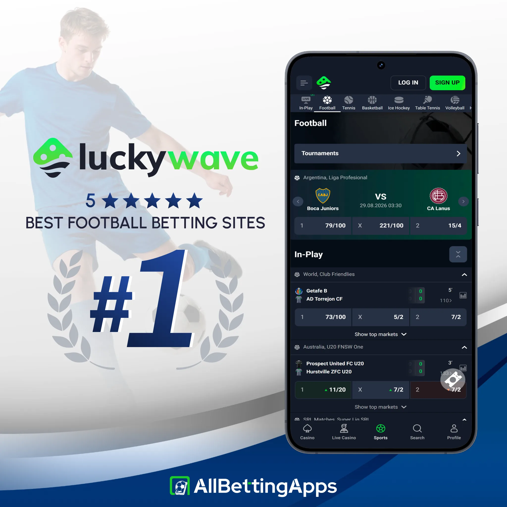 Read the detailed LuckyWave football betting review on allbettingapps.