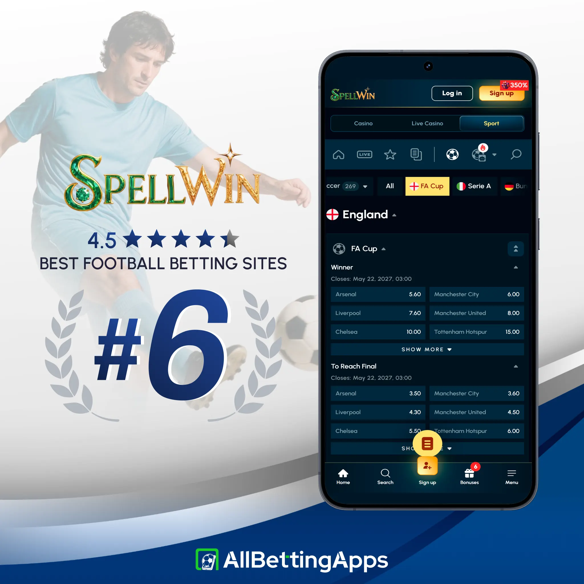 Explore SpellWin football odds and mobile features on allbettingapps.