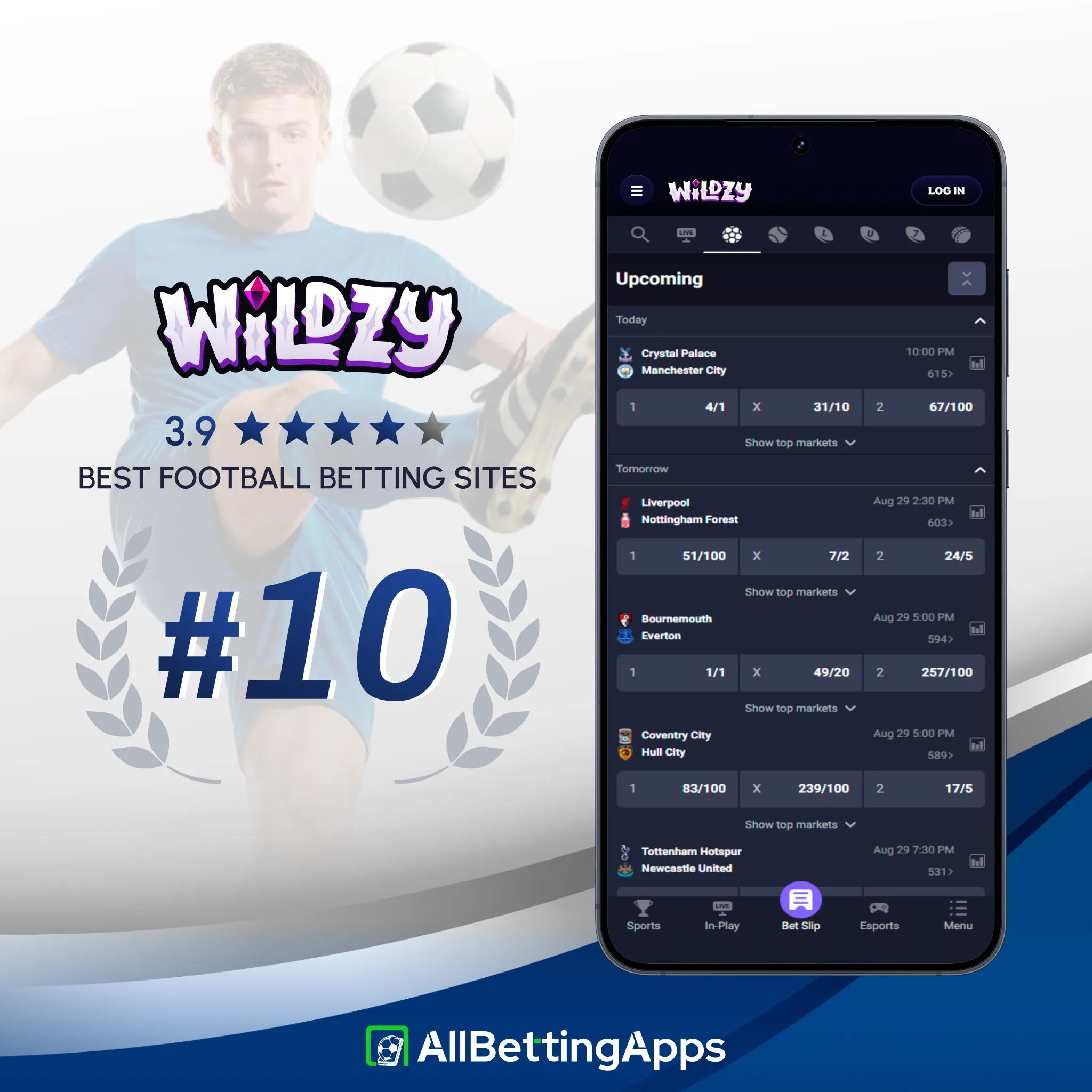 Explore Wildzy football markets and mobile apps on allbettingapps.